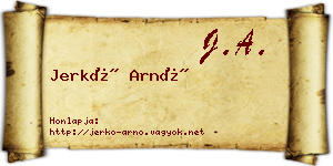 Jerkó Arnó névjegykártya